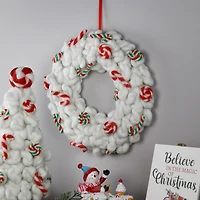 Northlight 13" Plush Peppermint And Candy Canes Wreath