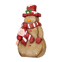 Northlight 16" Led Lighted Gingerbread Snowman With Lollipop Christmas Figurine