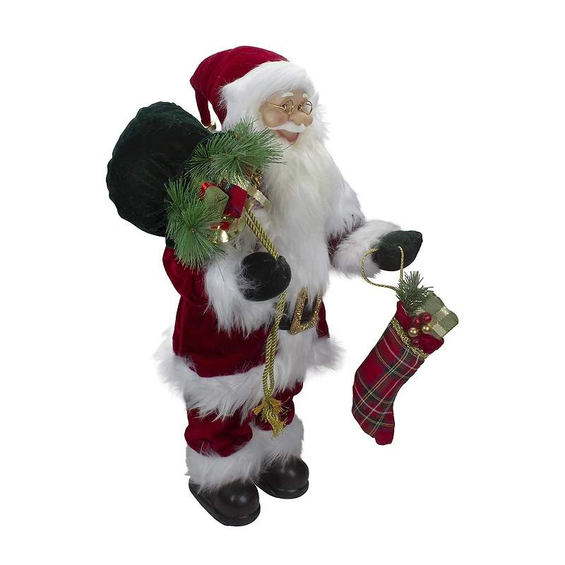 Northlight 2ft Standing Santa With Presents Christmas Figurine