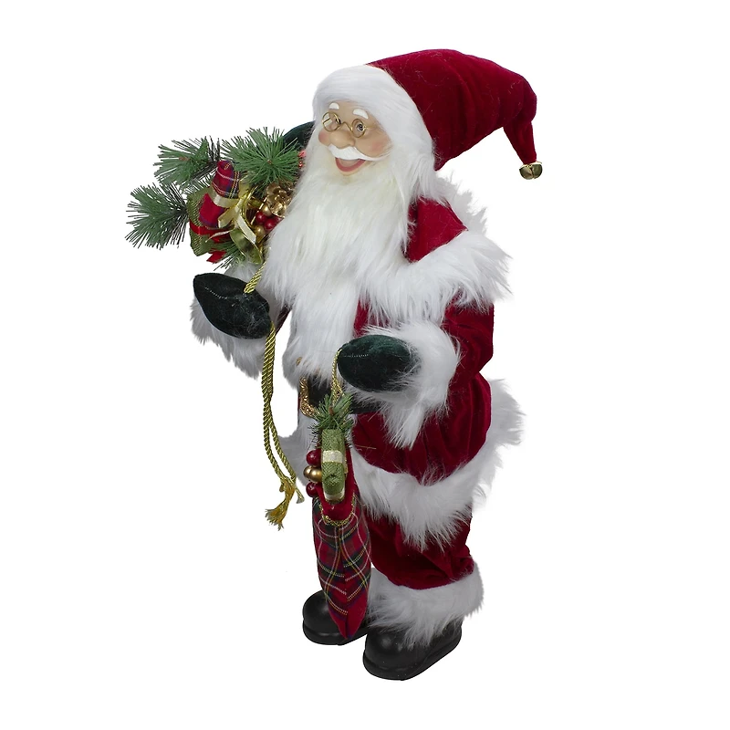 Northlight 2ft Standing Santa With Presents Christmas Figurine