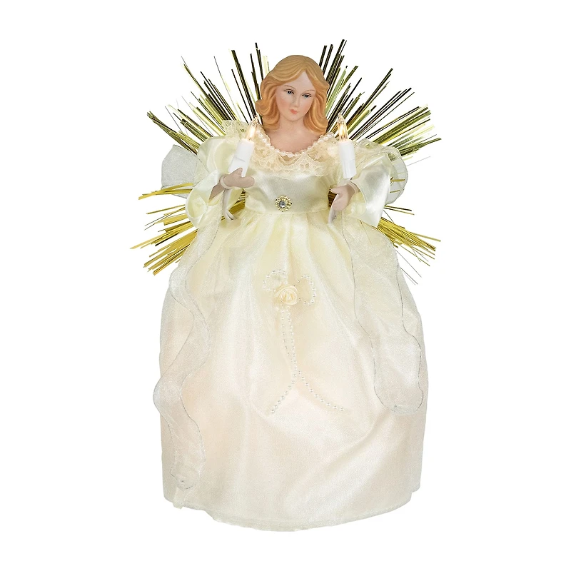 Northlight 11" Angel With Candle Lighted Christmas Tree Topper