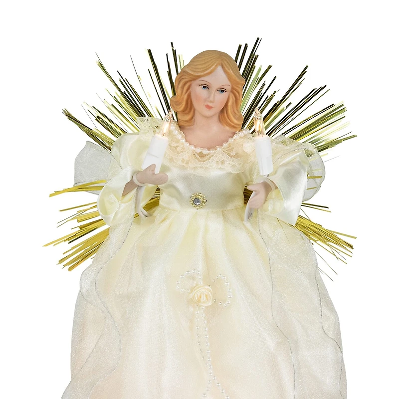 Northlight 11" Angel With Candle Lighted Christmas Tree Topper