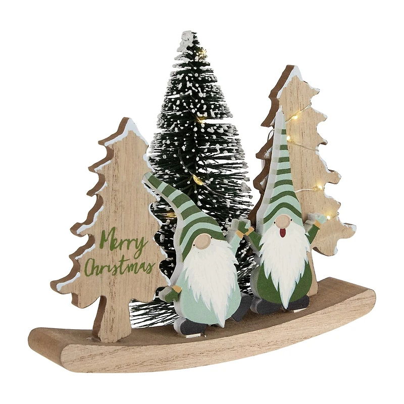 Northlight 7" Led Lighted Gnomes And "Merry" With Christmas Gnome