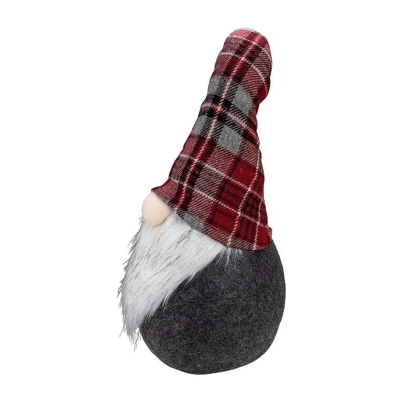 Northlight 25" Plaid Bendable Hat Sitting Gnome Christmas Gnome