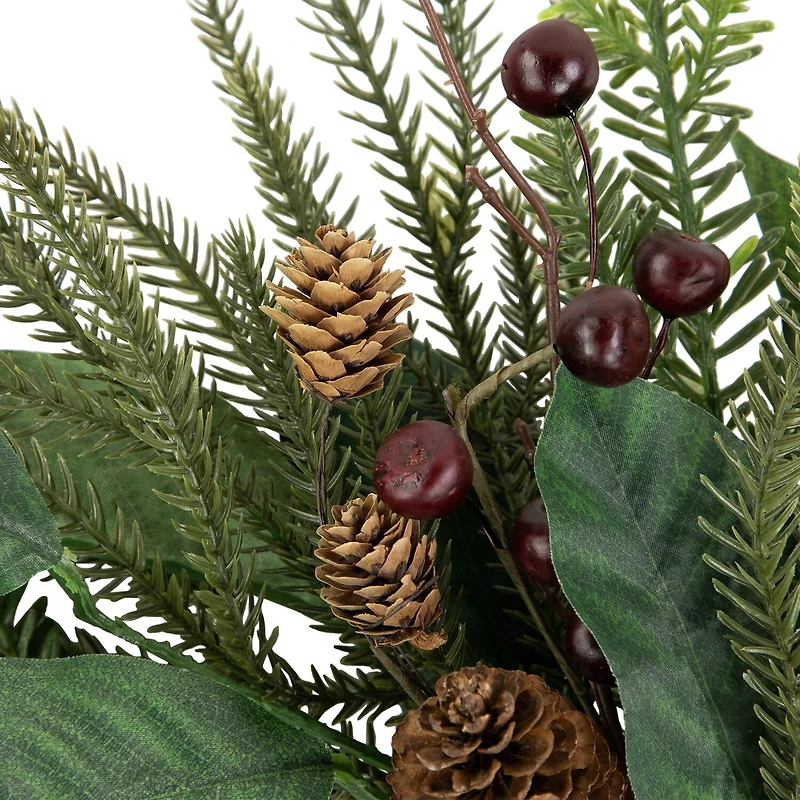 Northlight 20" Mixed Foliage With Berries Artificial Wreath