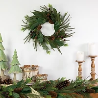 Northlight 20" Mixed Foliage With Berries Artificial Wreath