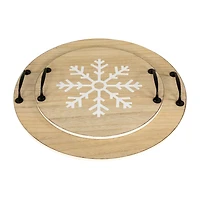 Northlight 16" Round Snowflake Serving Trays Christmas Tabletop Decor