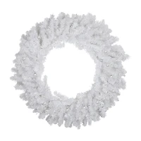 Northlight 30" Pre Lit Led White Canadian Pine Wreath