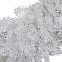 Northlight 30" Pre Lit Led White Canadian Pine Wreath