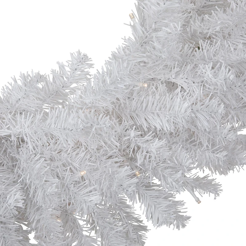 Northlight 30" Pre Lit Led White Canadian Pine Wreath