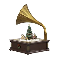 Northlight 14" Led Lighted And Musical Gramophone Animated Plays Music Christmas Tabletop Decor