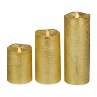 Northlight 8" Led Brushed Flameless Pillar Flameless Candle