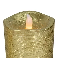 Northlight 8" Led Brushed Flameless Pillar Flameless Candle