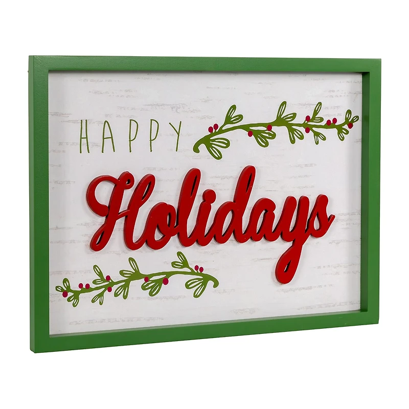 Northlight 16" Framed "Happy" Wooden Wall Sign