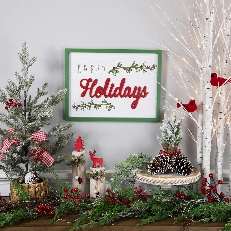 Northlight 16" Framed "Happy" Wooden Wall Sign