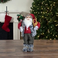 Northlight 18" Standing Santa Carrying Presents And A Sled Christmas Figurine