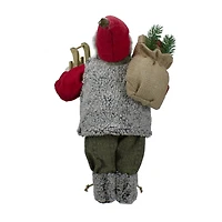 Northlight 18" Standing Santa Carrying Presents And A Sled Christmas Figurine