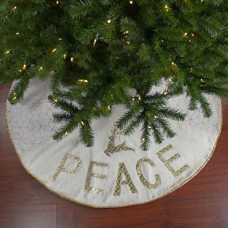 Northlight 48" Peace And Reindeer Indoor Tree Skirt