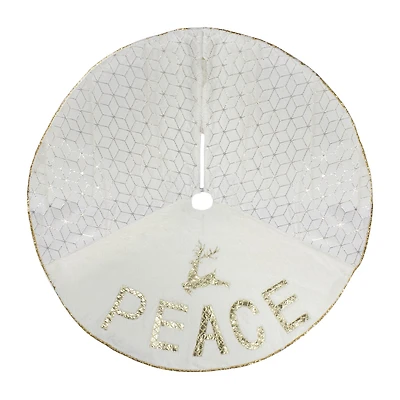 Northlight 48" Peace And Reindeer Indoor Tree Skirt