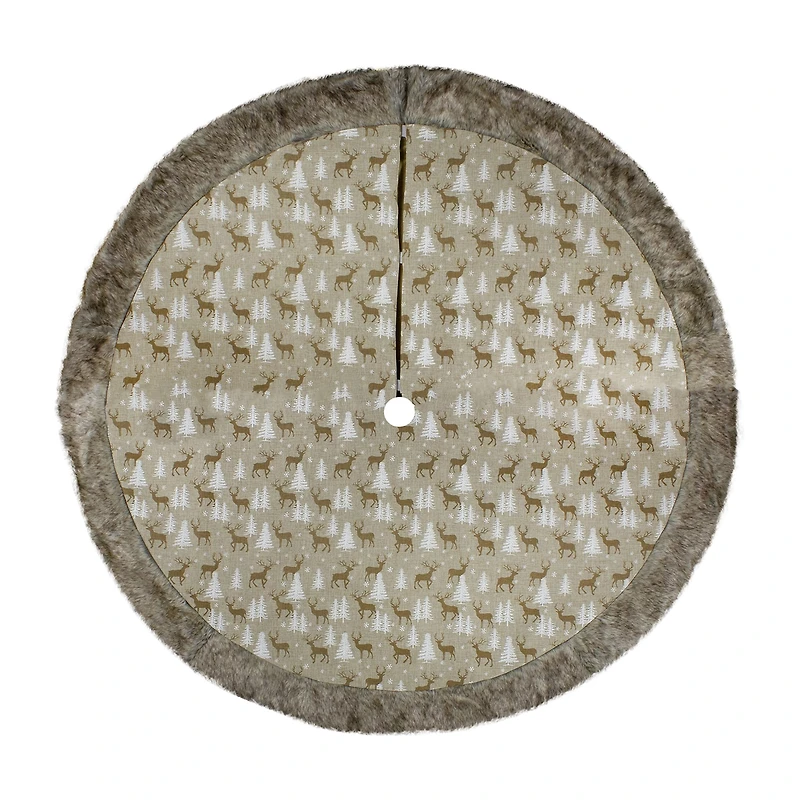 Northlight 48" Knit Deer And Tree Indoor Tree Skirt
