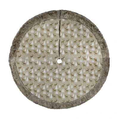 Northlight 48" Knit Deer And Tree Indoor Tree Skirt