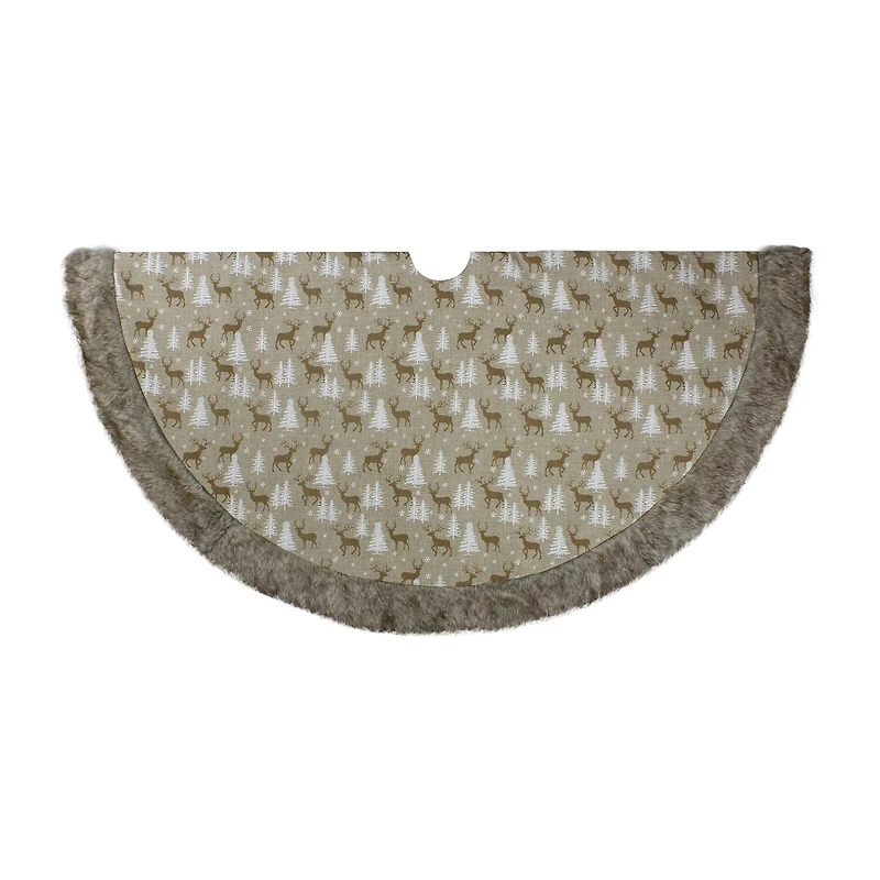 Northlight 48" Knit Deer And Tree Indoor Tree Skirt
