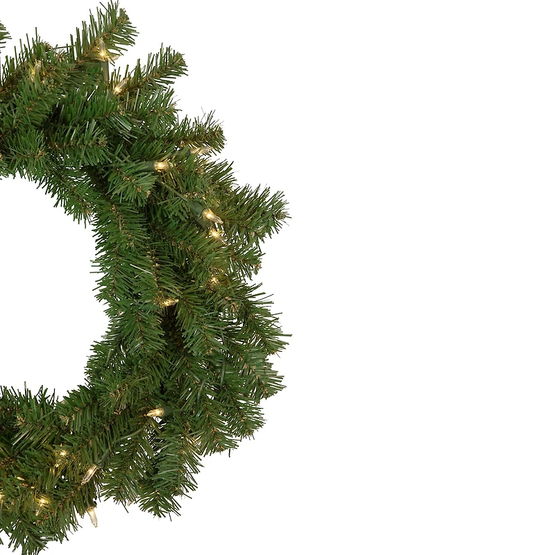 Northlight 18" Pre Lit Deluxe Dorchester Pine Wreath
