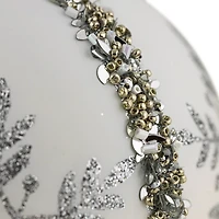 Northlight 4" Matte Sequin Glitter Snowflake Glass Christmas Ornament