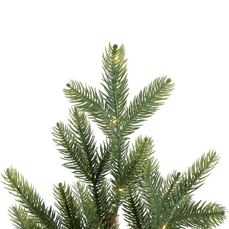 Northlight 20" Pre Lit Artificial Pine With Basket Base 1 1/2 Feet Pine Christmas Tree