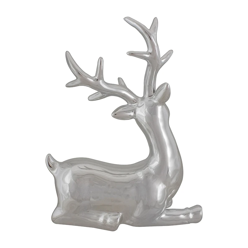 Northlight 10" Shiny Ceramic Sitting Reindeer Christmas Tabletop Decor