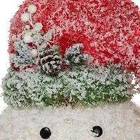 Northlight 22" Lighted Snowman Wearing A Frosted Hat With Pine Christmas Tree Topper