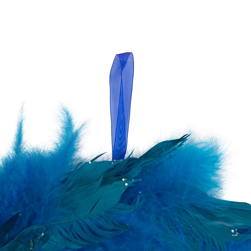 Northlight 15" Two Tone Feathers Glittered Wreath