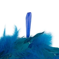 Northlight 15" Two Tone Feathers Glittered Wreath