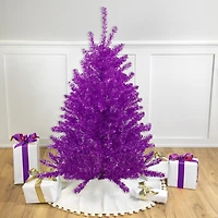 Northlight 7ft Metallic Purple Tinsel 4 1/2 Foot Christmas Tree