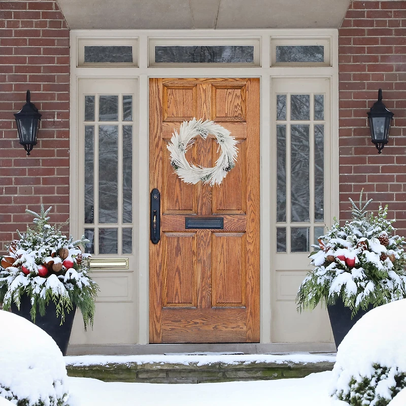 Northlight 24" Flocked Artificial With Pine Cones Wreath