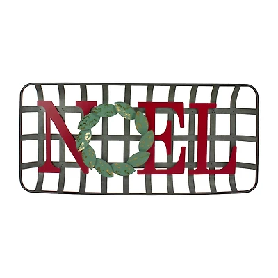 Northlight 30" "Noel" Rustic Tobacco Basket Christmas Tabletop Decor