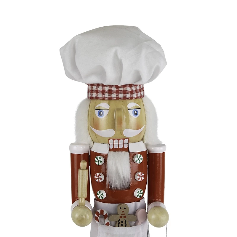 Northlight 15" Baker With Rolling Pin Wood Christmas Nutcracker