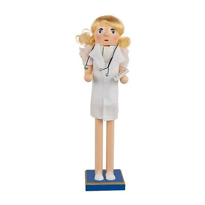 Northlight 15" Nurse With Stethoscope Wooden Wood Christmas Nutcracker
