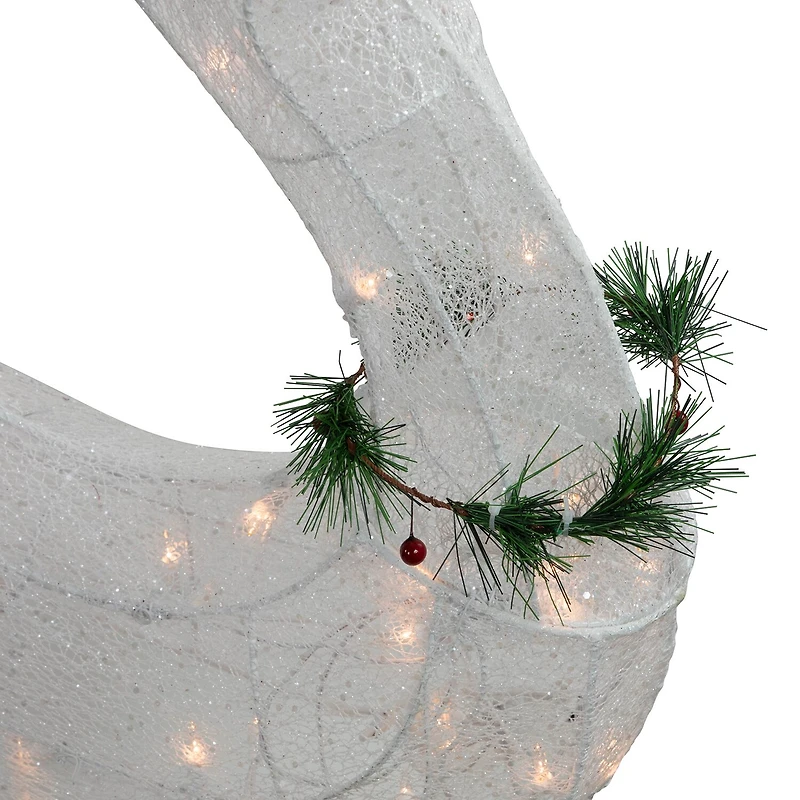 Northlight 51" Lighted Reindeer With Sleigh Christmas Yard Art