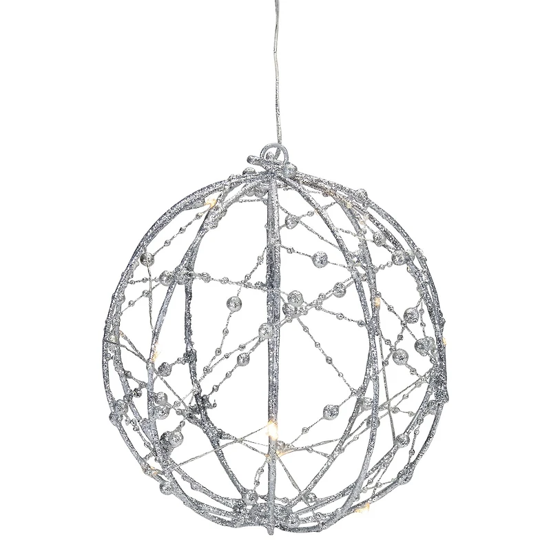Northlight 8" Led Lighted Wired Hanging Ball String Lights