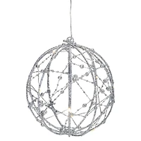 Northlight 8" Led Lighted Wired Hanging Ball String Lights
