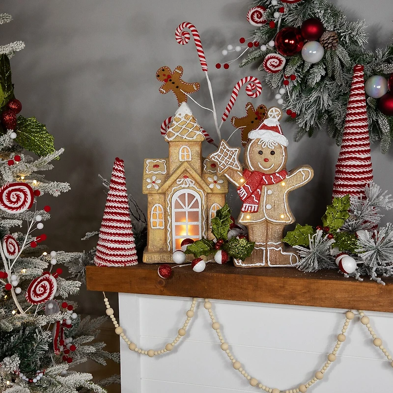Northlight 16" Led Lighted Gingerbread House With Icing Accents Gingerbread House