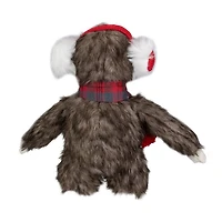 Northlight 12" Plush Sitting Winter Sloth With Plaid And Pom Pom Scarf Christmas Figurine