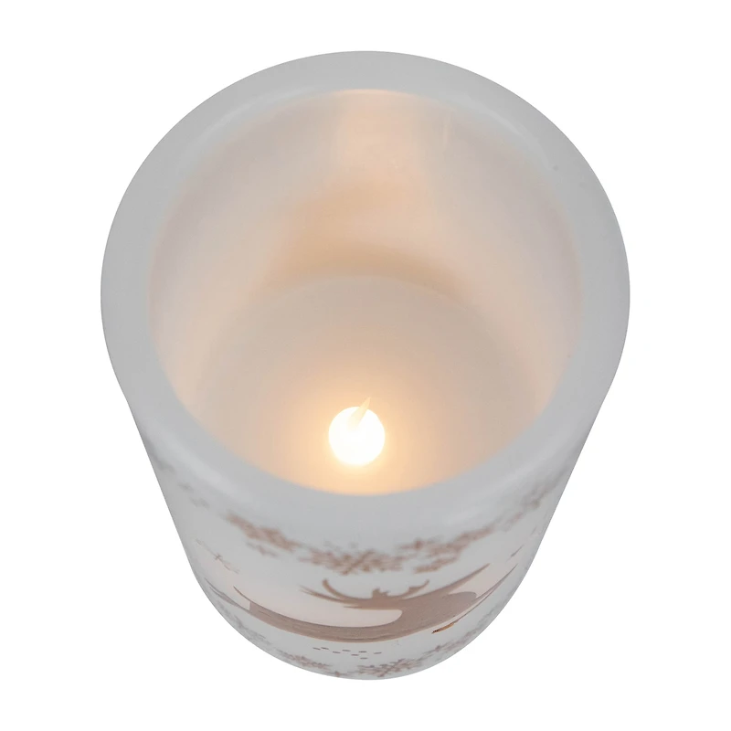 Northlight 6" Led Reindeer Flameless Flickering Wax Pillar Flameless Candle