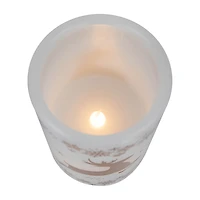 Northlight 6" Led Reindeer Flameless Flickering Wax Pillar Flameless Candle