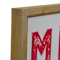 Northlight 16" Wooden Framed "Merry And Bright" Metal Christmas Tabletop Decor