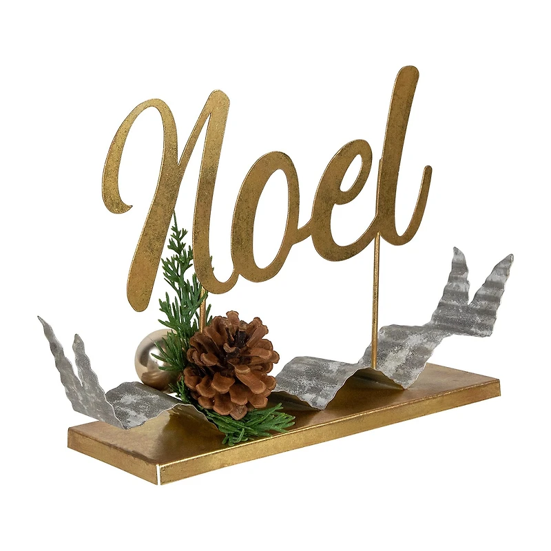 Northlight 11" Pine Foliage And Pine Cone "Noel" Christmas Tabletop Decor