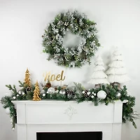 Northlight 11" Pine Foliage And Pine Cone "Noel" Christmas Tabletop Decor