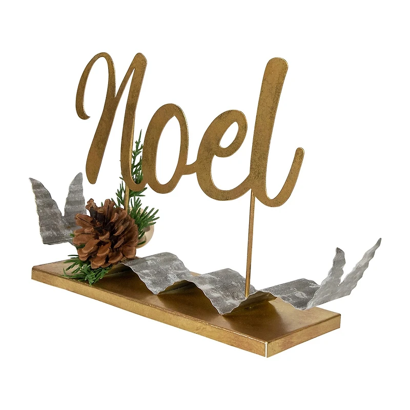 Northlight 11" Pine Foliage And Pine Cone "Noel" Christmas Tabletop Decor