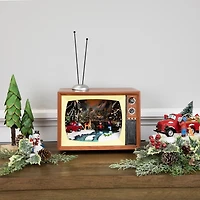Northlight 9" Led Lighted Animated Musical Tv With Ice Skating Plays Music Christmas Tabletop Decor